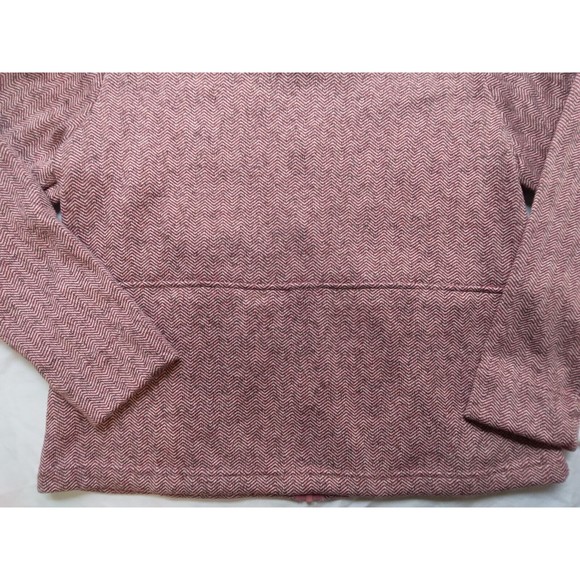 Lands End Pink Herringbone Fleece Jacket Burnt Clay Womens Size Large Petite - Picture 10 of 11